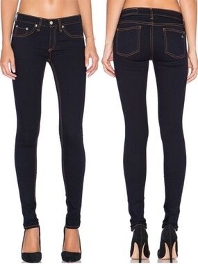 Rag & Bone Dark Blue Wash Denim Slim Skinny Jeans Soft Harrow Sz 29